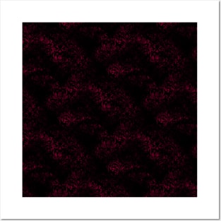 Distressed Black and Red Floral Grunge Pattern Posters and Art